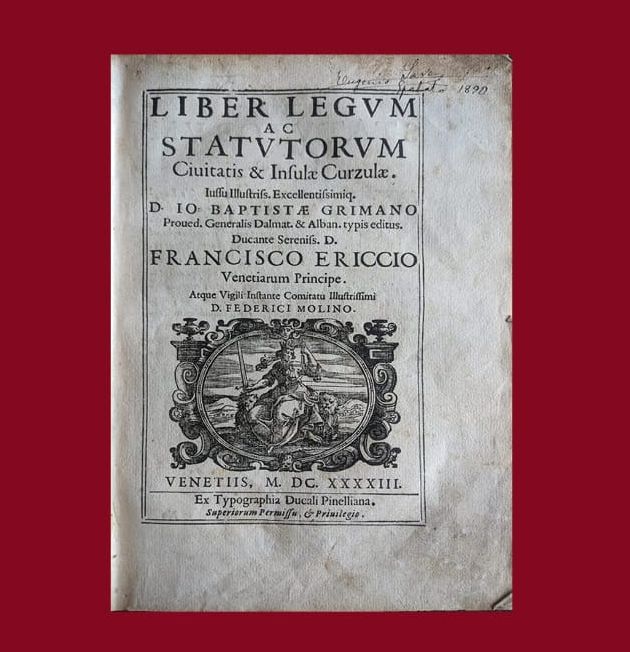 SVEČANA PRIMOPREDAJA PRVOTISKA STATUTA GRADA I OTOKA KORČULE